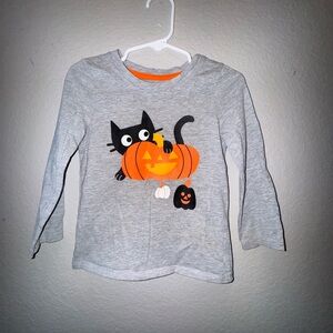 Cat & Jack Gray Long Sleeve Tee with Halloween Design